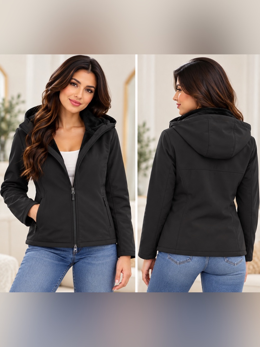 Avalanche Women's Black Hooded Utility Jacket